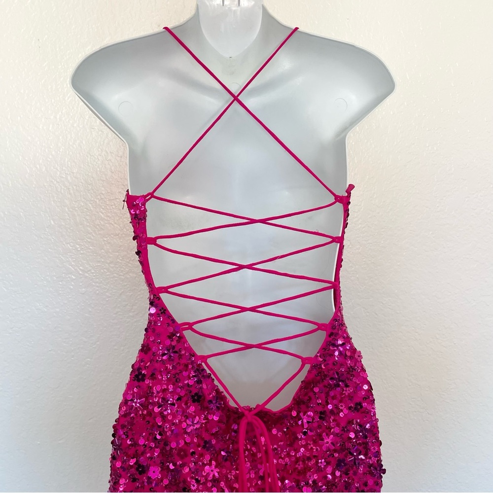 Mac Duggal Pink Sequin Maxi Dress - Picture 8 of 16